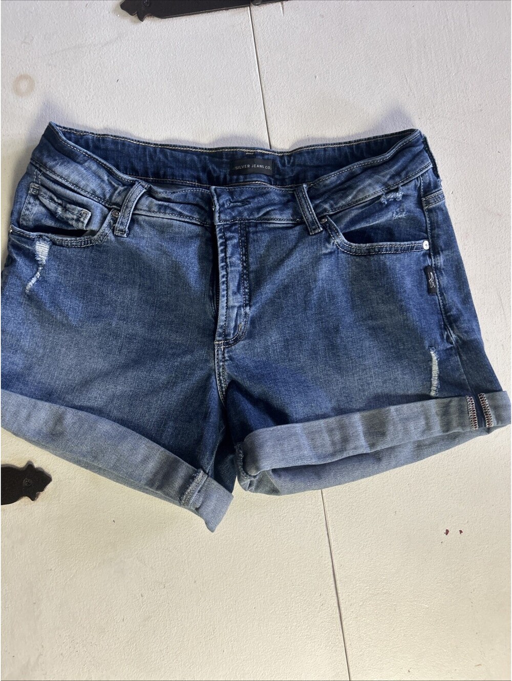 Silver Jeans Co., Women’s Jean Shorts, Distressed, Cuffed, Waist Size 31 L4.5